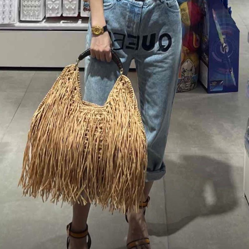 ボヘミアンフリンジストロートート、エレガントなショートハンド - Ethnic Boho Fashion のレビューと価格