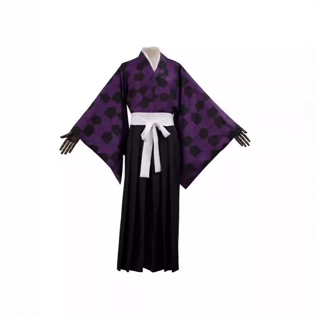 アニメ黒死牟コスプレ衣装衣装伝統的な日本の武士着物紫羽織ジャ - Haori Japanese Jacket のレビューと価格
