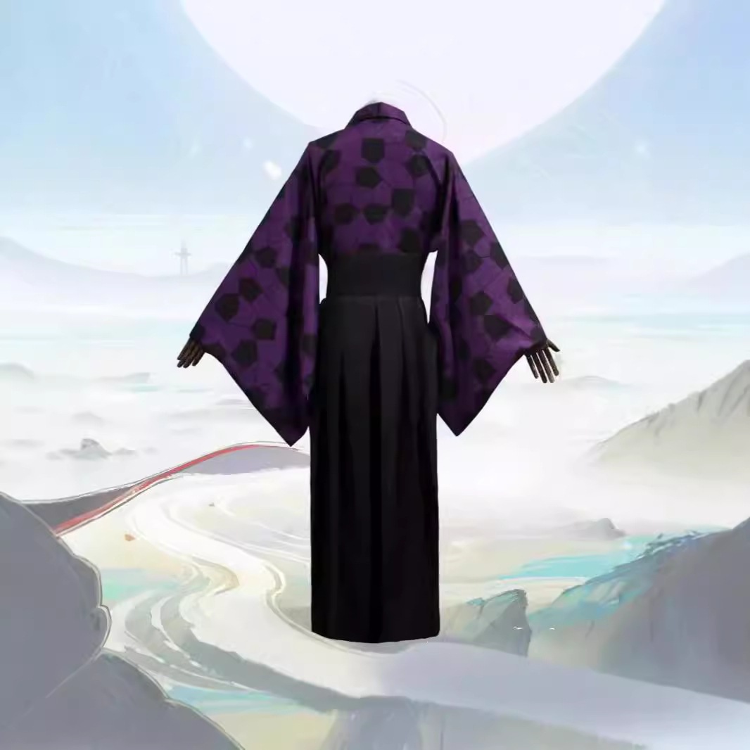 アニメ黒死牟コスプレ衣装衣装伝統的な日本の武士着物紫羽織ジャ - Haori Japanese Jacket のレビューと価格
