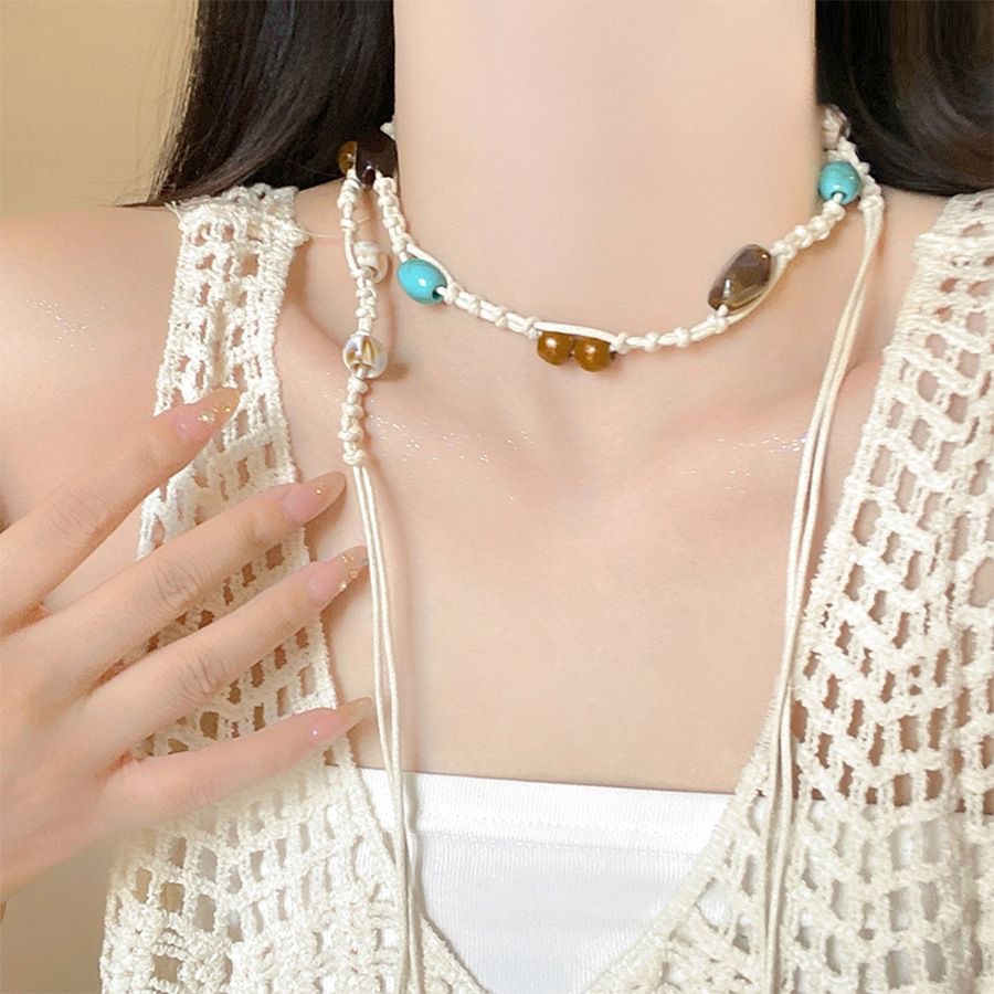 ファッショナブルなボヘミアンスタイルの花柄結び目木製ビーズレ - Ethnic Boho Fashion のレビューと価格
