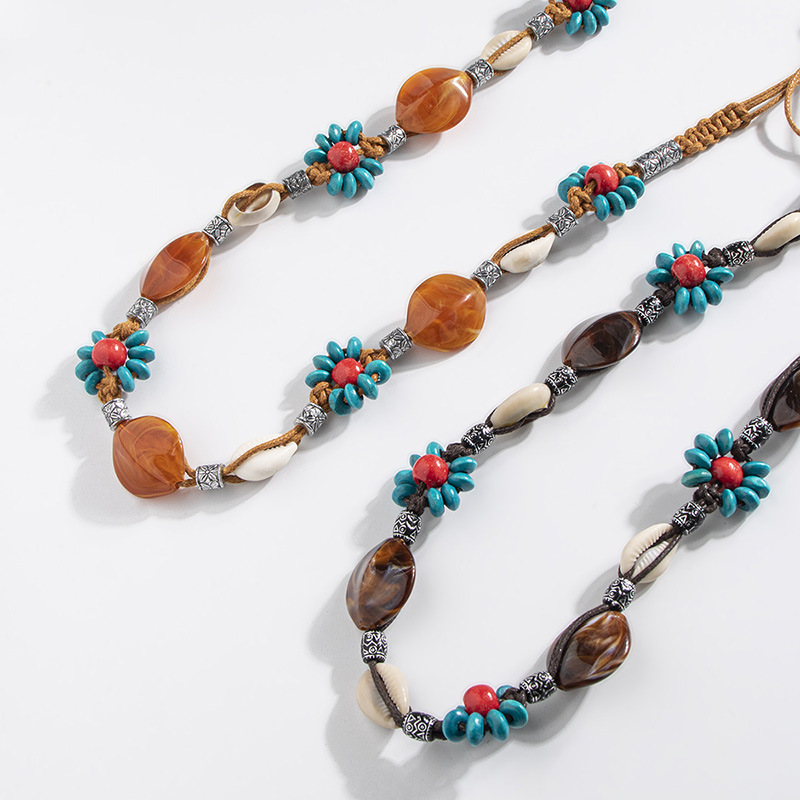 ファッショナブルなボヘミアンスタイルの花柄結び目木製ビーズレ - Ethnic Boho Fashion のレビューと価格