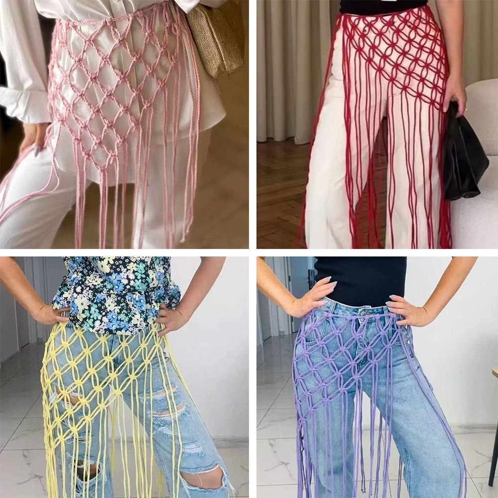 ファッションボヘミアンネットフリンジウエストバンド装飾タッセ - Ethnic Boho Fashion のレビューと価格