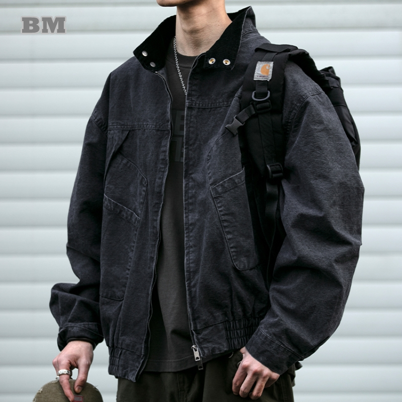 プレミアム紳士服ワークウェアジャケットヴィンテージウォッシュ - Haori Japanese Jacket のレビューと価格