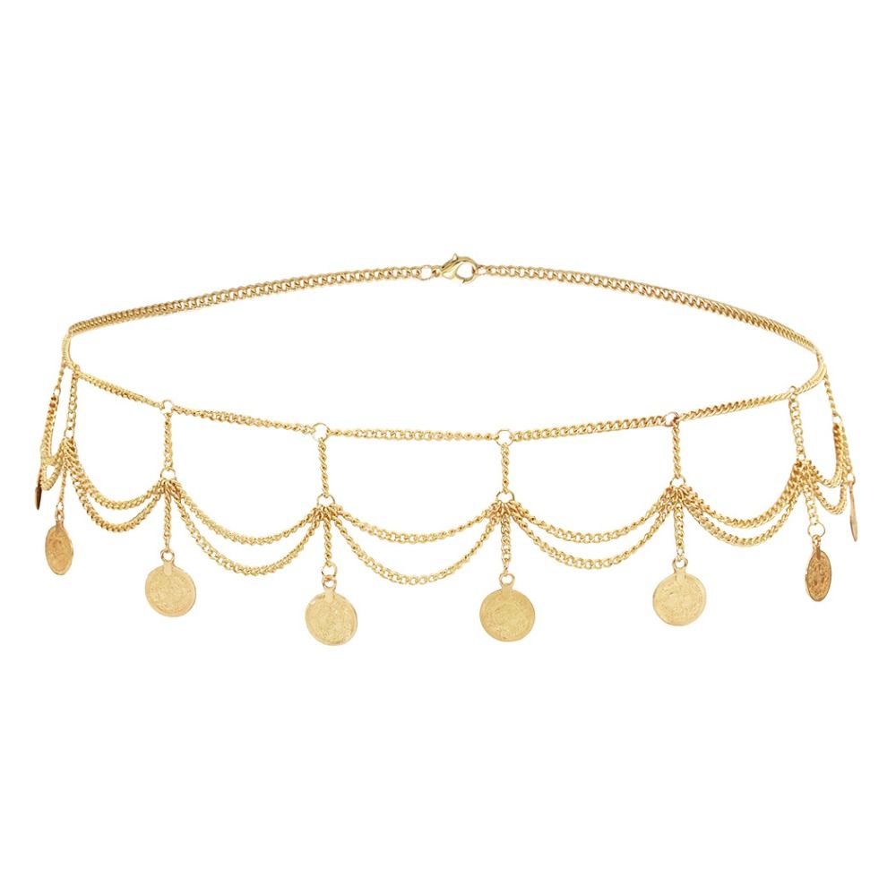 ヴィンテージコインペンダントメタルボディチェーンジュエリーボ - Ethnic Boho Fashion のレビューと価格